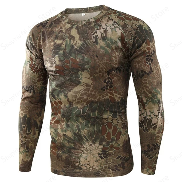 Outdoor Hunting Prints - Erkek Kamuflaj Desenli Uzun Kollu Tişört,